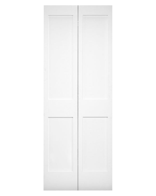 Puerta plegable estilo Shaker de 2 paneles (imprimada) 