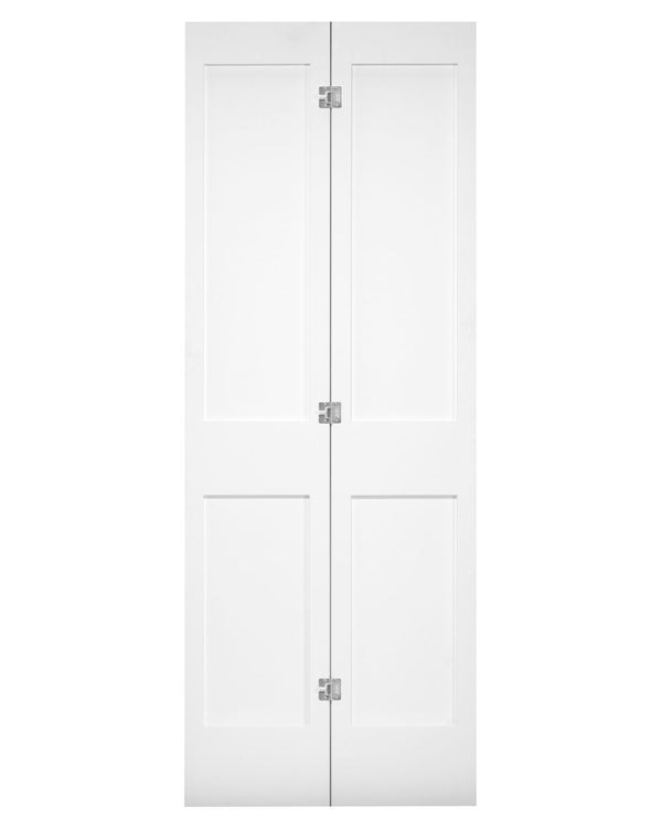 Puerta plegable estilo Shaker de 2 paneles (imprimada) 