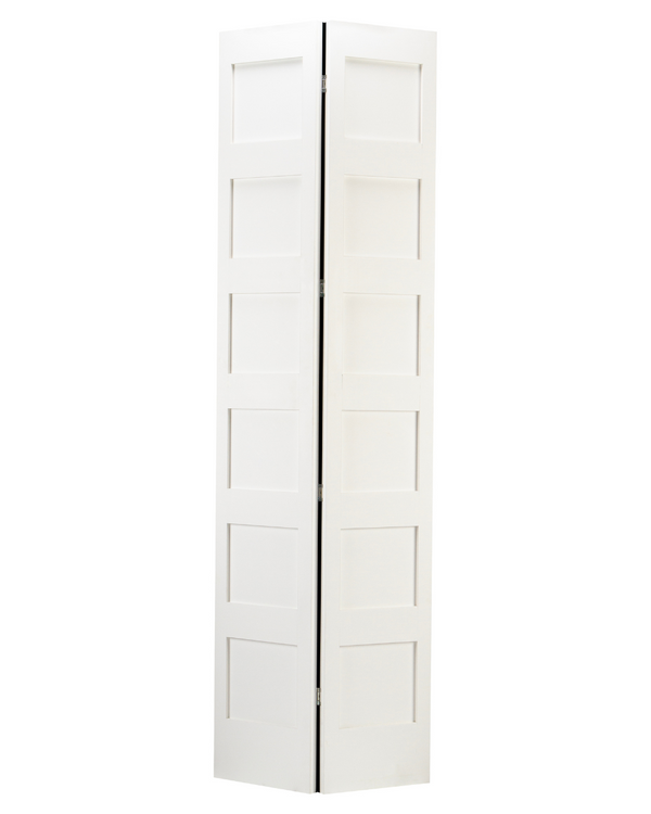 Puerta plegable estilo Shaker de 6 paneles