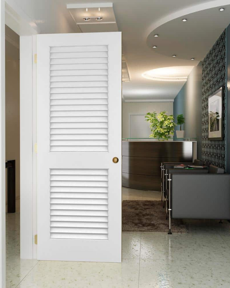 2 Plantation Louver Panel Interior Door (Primed) – Door to Door