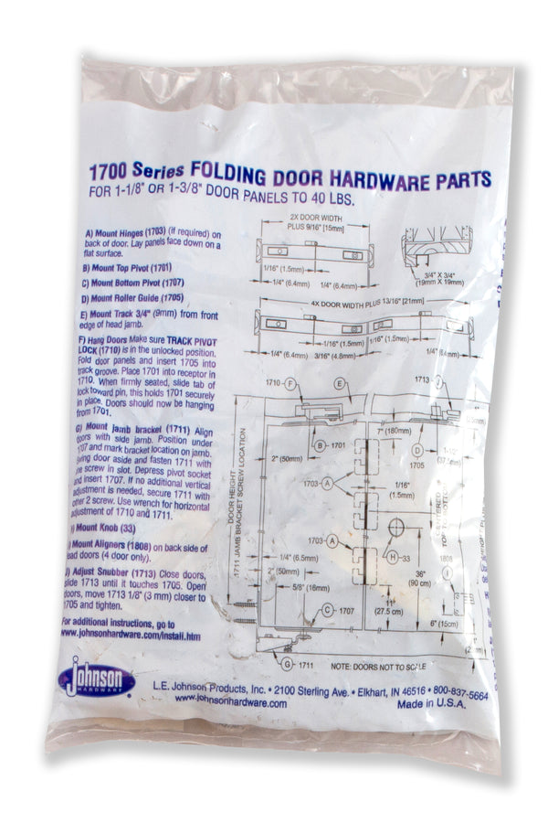 Single Panel Shaker Style Bifold Door (Primed)